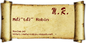 Máté Robin névjegykártya